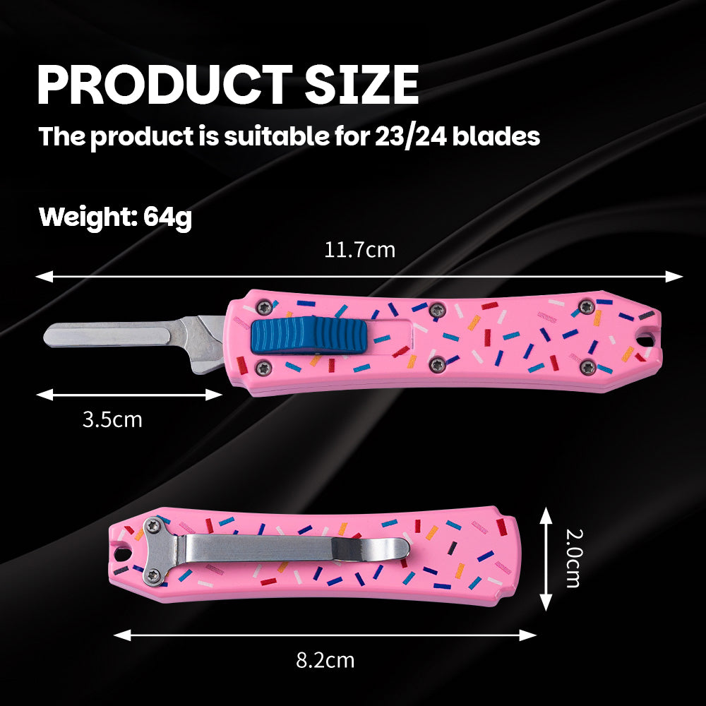 EDC Pocket Knife, Folding Utility Knives with Clip, Retractable Box Cutter, Small Scalpel Knife with 10pcs Razor Sharp Surgical Carbon Steel Replacement Blades #24, EDC Knives for Men Women